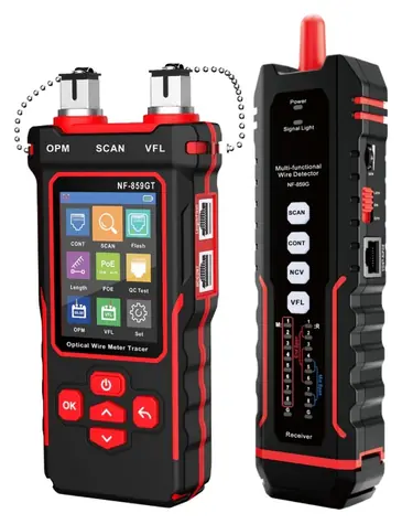 W-STAR WSNF859GT / Tester kabelů / RJ45, RJ11 / OPM / VFL 10 mW / POE test / hledačka