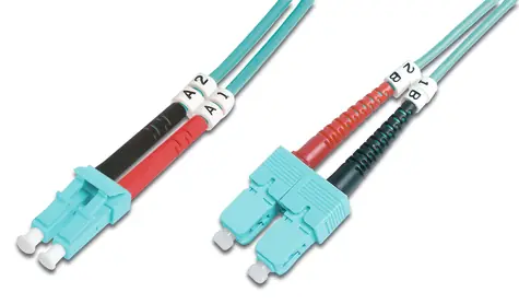 Digitus / Optický patch kabel / LC - SC / Multimode OM3 50/125 µm / Duplex, 1 m