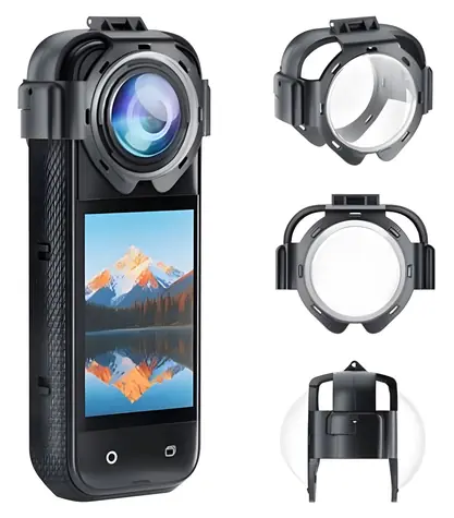 Puluz PU750T transparentní / Krytka objektivu / Insta360 X5 / 9H sklo / AR povlak