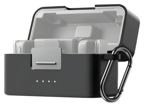 Puluz PU744B černá / Silikonové pouzdro / DJI Mic Mini / karabina