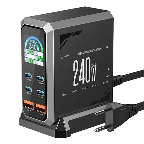 BlitzWolf BW-S31 černá / Síťová nabíječka / 240W / 4x USB-C / 2x USB-A / PD
