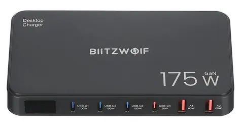 Blitzwolf BW-S30 / Nabíjecí stanice / 175W / 4x USB-C + 2x USB-A / PD3.0 / QC4+