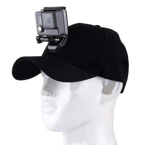 Puluz kšiltovka s držákem pro akční kamery černá / Kšiltovka / univerzální úchyt / GoPro, DJI, Insta360