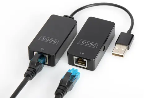 Digitus DA-70141 černá / USB 2.0 extender / Cat5/5e/6 / do 50 m