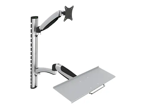Digitus nástěnný držák monitoru a klávesnice stříbrná / Držák / VESA 75x75, 100x100 / do 27