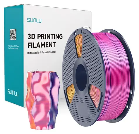 Sunlu PLA+ Silk červená-žlutá-modrá / Struna pro 3D tiskárnu / PLA / 1,75 mm / 1 kg