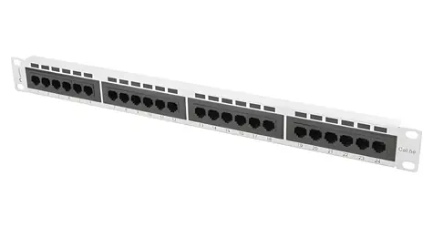 Lanberg Patch panel šedý FTP / 24 portů / RJ-45 / CAT5E / 1U / 19