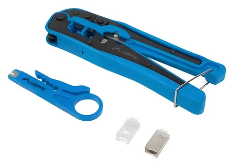 Lanberg Sada nářadí pro instalaci sítí LAN / Sada nářadí / Krimpovací kleště / Odizolovávač / RJ45 konektory Cat.5e