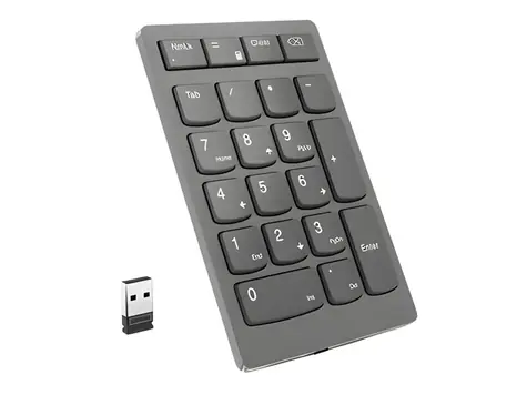 Lenovo Go Wireless Numeric Keypad šedá / Numerická klávesnice / Bezdrátová / 21 kláves / Ergonomický design