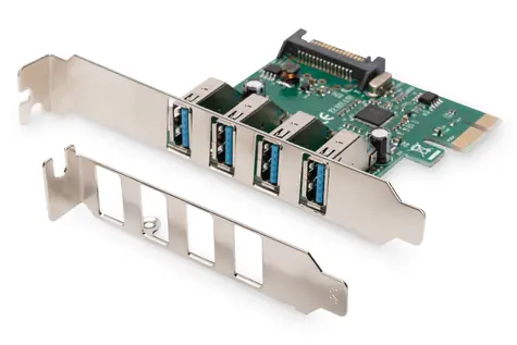Digitus USB 3.0 PCIe rozšiřující karta / PCIe rozšiřující karta / 4x USB 3.0 (A/F) / VL805 chipset