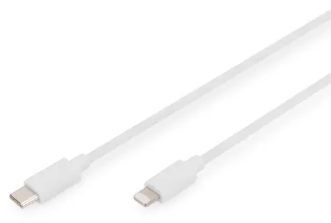 Digitus bílá / Nabíjecí a datový kabel / USB-C - Lightning / MFI / 2 m