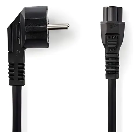 Nedis CEGB10100BK20 černá / Napájecí kabel / Schuko úhlová - IEC-320-C5 / 10 A / 2 m