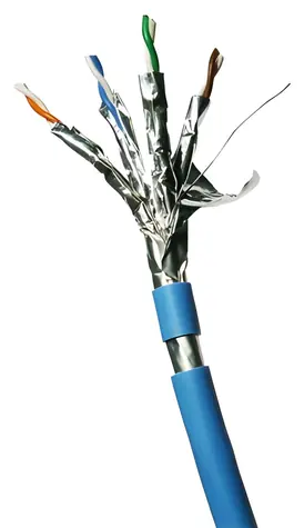 DATACOM F/FTP drát CAT6A modrá / Síťový kabel / LSOH / Eca / 300 m