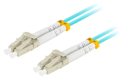 Lanberg Optický patch kabel LC/UPC-LC/UPC cyan / Optický patch kabel / Duplex / OM3 50/125 / 3 m / LSZH