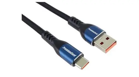 PremiumCord USB-C - USB-A 1,5m / Kabel / 5A rychlonabíjecí / bavlněný oplet
