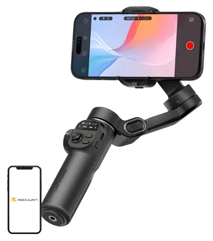 AOCHUAN X2 černý / Stabilizátor / 3osý / Výsuvné rameno 200 mm / 4 režimy natáčení