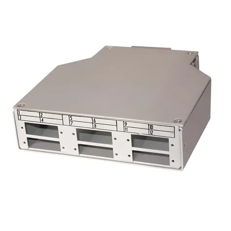 XtendLan mini rozvaděč na DIN lištu / Optický rozvaděč / 6x SC Duplex / 4 vstupní otvory / krytka