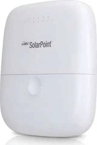 Ubiquiti SM-SP-40 sunMAX SolarPoint bílá / Solární PoE regulátor / 4x PoE RJ-45 / DC výstup 40 W / Wi-Fi 2,4 GHz