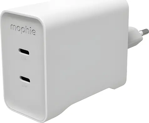 ZAGG Mophie Speedport 67 bílá / Nabíjecí adaptér / GaN / 67W / 2x USB-C / integrovaný kabel