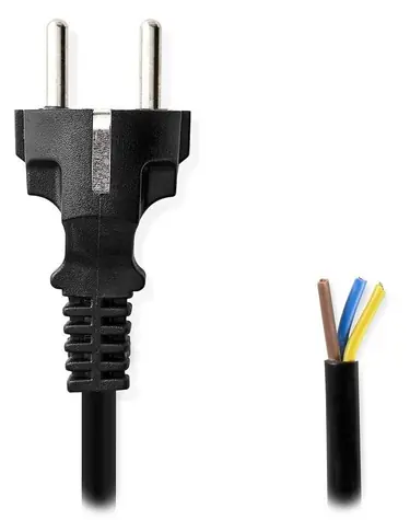 Nedis Napájecí kabel Typ F černá / Napájecí kabel / přímý - přímý / poniklovaný konektor / 3 m