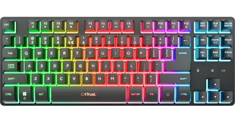 Trust GXT831 Thado TKL černá / Herní klávesnice / bezdrátová / podsvícená / 87 kláves / US layout