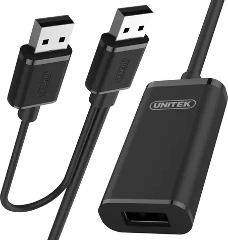 Unitek Y-279 černá / Prodlužovací kabel USB-A - USB-A / USB 2.0 / aktivní zesilovač / 20 m