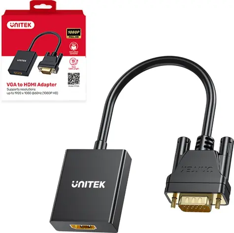 Unitek V1112ABK01 černá / Redukce / HDMI na VGA (D-Sub)