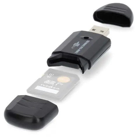 Nedis čtečka paměťových karet černá / Čtečka paměťových karet / MMC / SD / SDHC / USB 2.0
