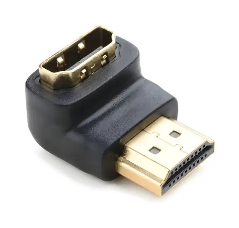 Nedis adaptér HDMI úhlový 90° černý / Adaptér HDMI / Zástrčka - zásuvka