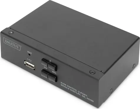 Digitus DS-12870 / KVM přepínač / 2 počítače / HDMI 4K / USB / audio