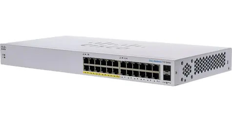 Cisco Business CBS110-24PP-EU REFRESH / Switch / 24x Gigabit RJ-45 / 12x PoE 100W / 2x SFP / Unmanaged