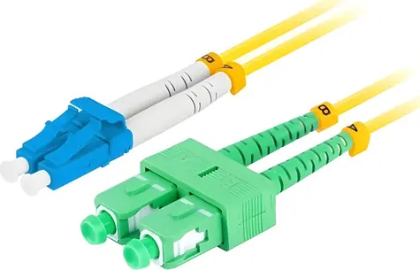 Lanberg SM žlutá / Optický patch kabel / LC/UPC-SC/APC / Duplex / G657A1 / 2 m