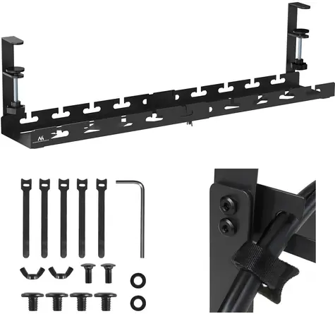 Maclean MC-103 B černá / Organizér kabelů pod stůl / nosnost 5 kg / délka 728 mm