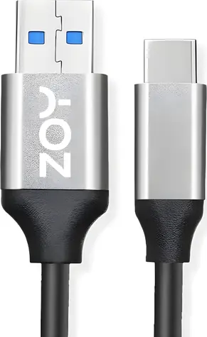 ZOY ZCAC1 černo-stříbrná / USB kabel / USB-A (M) - USB-C (M) / 1 m