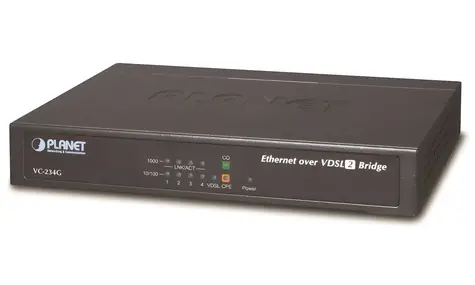 Planet VC-234G / VDSL2 konvertor / 4x 1000Base-T / master/slave / profil 30a / Vectoring G.993.5