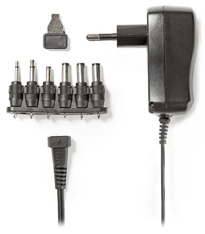 Nedis Univerzální napájecí adaptér černá / Napájecí adaptér / 7,2 W / 3–12 V DC / 6 konektorů / 1,8 m