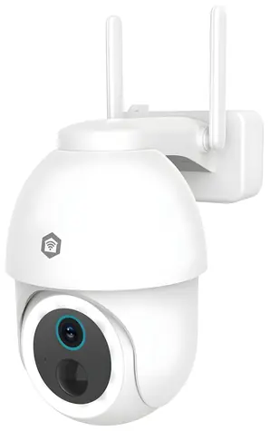 Nedis venkovní IP kamera bílá / Kamera / PTZ / Wi-Fi / dobíjecí / 3 Mpix / IP65 / noční vidění 10 m