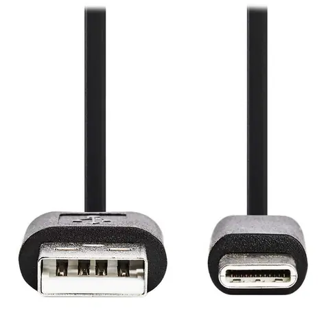 Nedis kabel USB-C - USB-A černý / Kabel USB / USB 2.0 / 10 cm