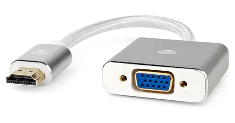 Nedis Profigold adaptér HDMI-VGA stříbrný / Adaptér / hliníkové pouzdro / audio jack 3,5mm / 20 cm