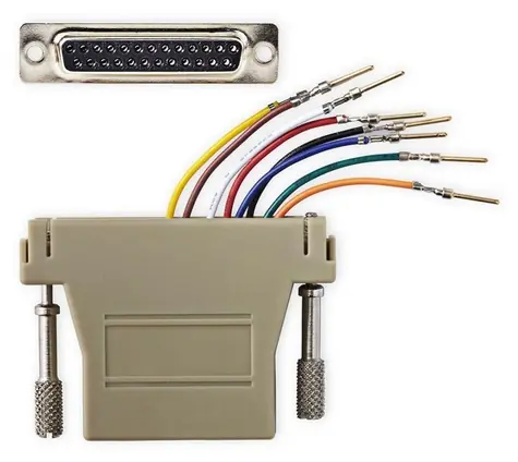 Nedis adaptér D-Sub 25-Pin (F) - RJ45 (F) slonová kost / Adaptér / poniklovaný