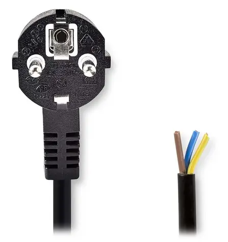 Nedis napájecí kabel Typ F - otevřený konec černá / Napájecí kabel / 3 m / bulk