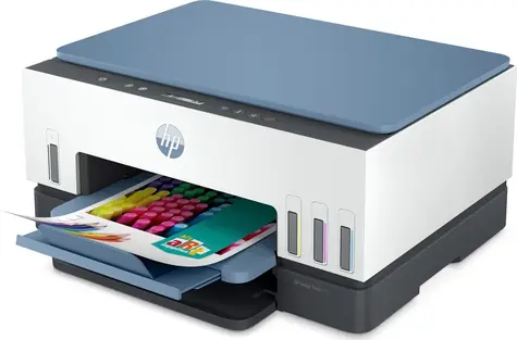 HP Smart Tank 675 šedo-modrá / Barevná inkoustová multifunkce / Tankový systém / A4 / 4800x1200 DPI / Wi-Fi / BT