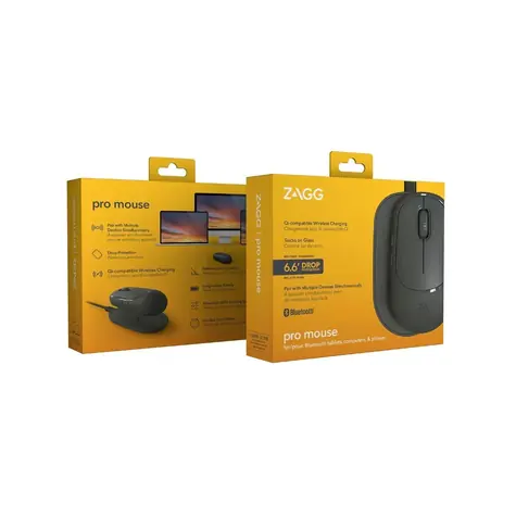 ZAGG Pro Mouse černá / Bezdrátová myš / s nabíjecí podložkou / Bluetooth / 800-1600 DPI / párování 3 zařízení