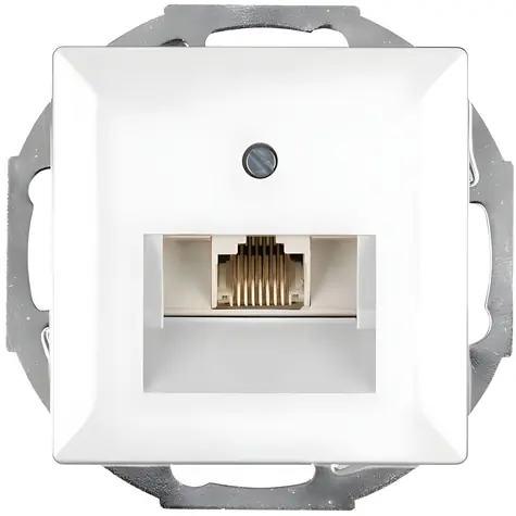 Abex Zásuvka RJ45 Cat6 bílá / Síťová zásuvka / Nestíněná / Jednonásobná