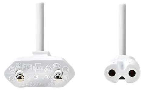 Nedis napájecí kabel bílá / Napájecí kabel / Euro - IEC-320-C7 / dvoulinka / 2 m