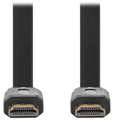 Nedis High Speed HDMI 2 m černá / Kabel HDMI / 4K 30 Hz / Ethernet / zlacené konektory / plochý / bulk