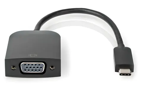 Nedis adaptér USB-C - VGA černý / Adaptér / USB 3.2 Gen 1 / kulatý / 20 cm