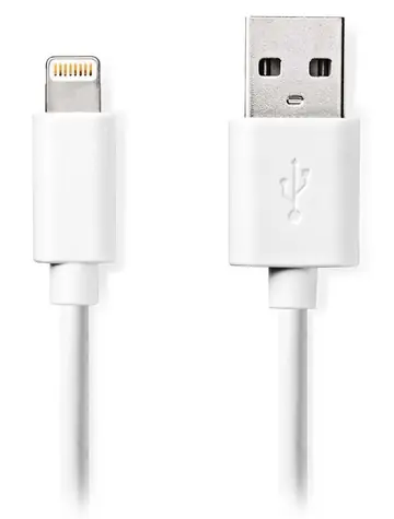 Nedis Lightning kabel 2 m bílá / Datový kabel / USB-A (M) - Lightning 8-pin (M)