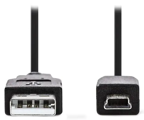 Nedis kabel USB 2.0 A - Mini USB 5pin černá / Kabel USB / 2 m