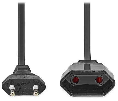 NEDIS napájecí kabel Euro zástrčka - Euro zásuvka černý / Napájecí kabel / přímý-přímý / dvoulinka / 2m